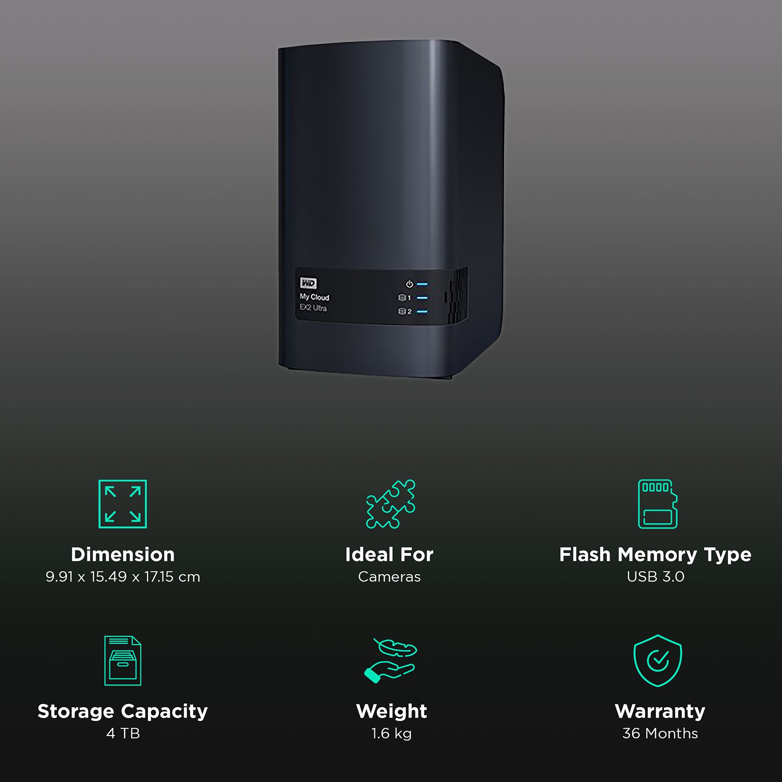 Buy Western Digital My Cloud EX2 Ultra 4TB USB (3.0) Hard Disk